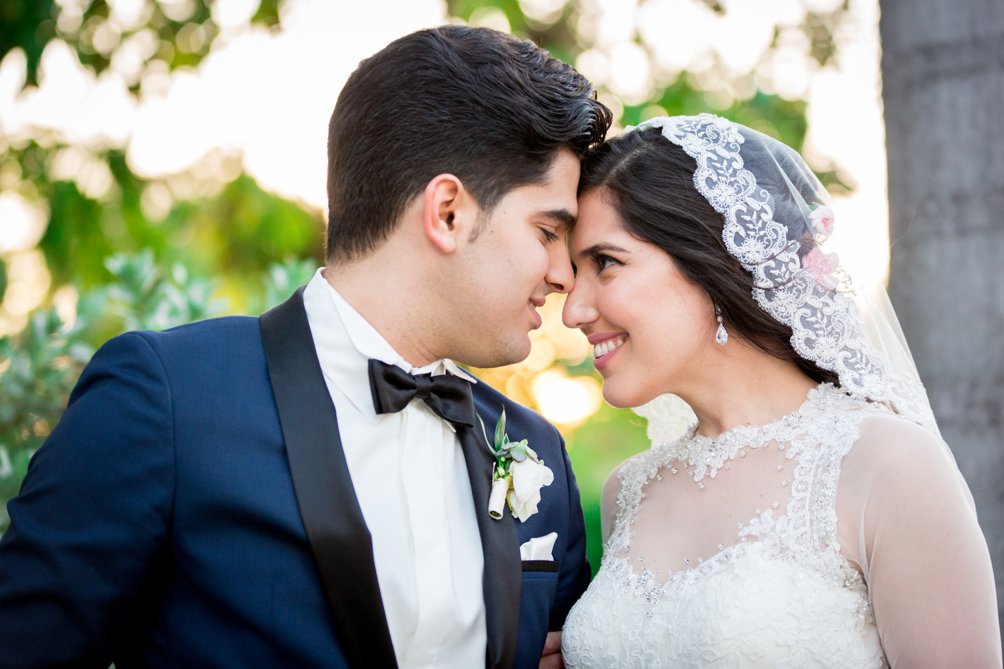 Miami wedding photographer forehead touch
